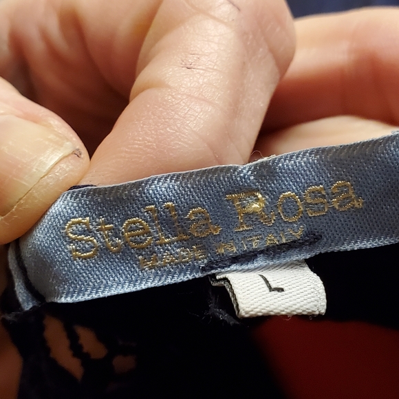 STELLA ROSA SILK TOP.  TANK TOP, NAVY, LARGE - Picture 8 of 8